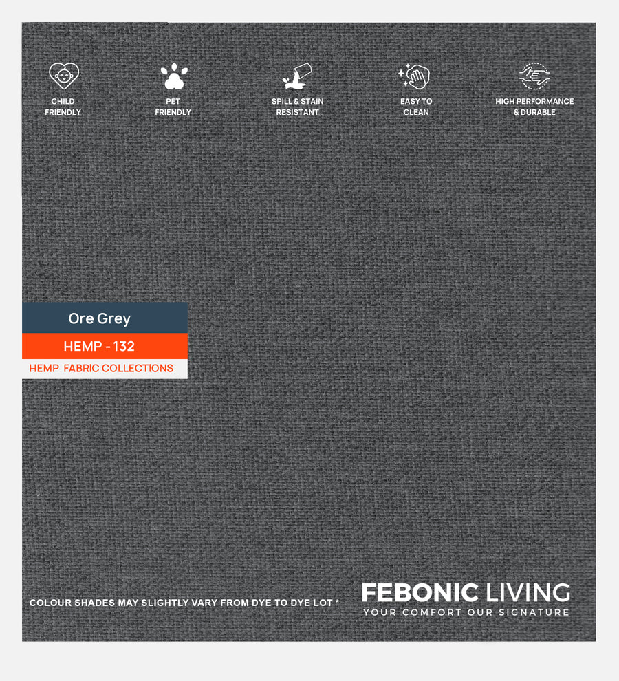 Polycotton Hemp Fabric Ore Grey 132 Code by Febonic Living