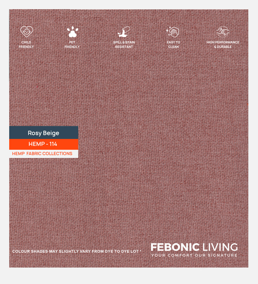 Polycotton Hemp Fabric Rosy Beige 114 Code by Febonic Living