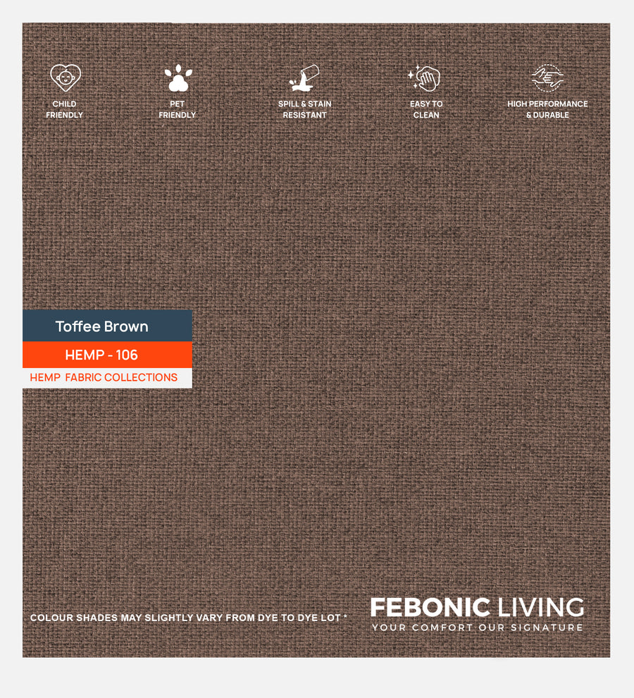 Polycotton Hemp Fabric Toffee Brown 106 Code by Febonic Living
