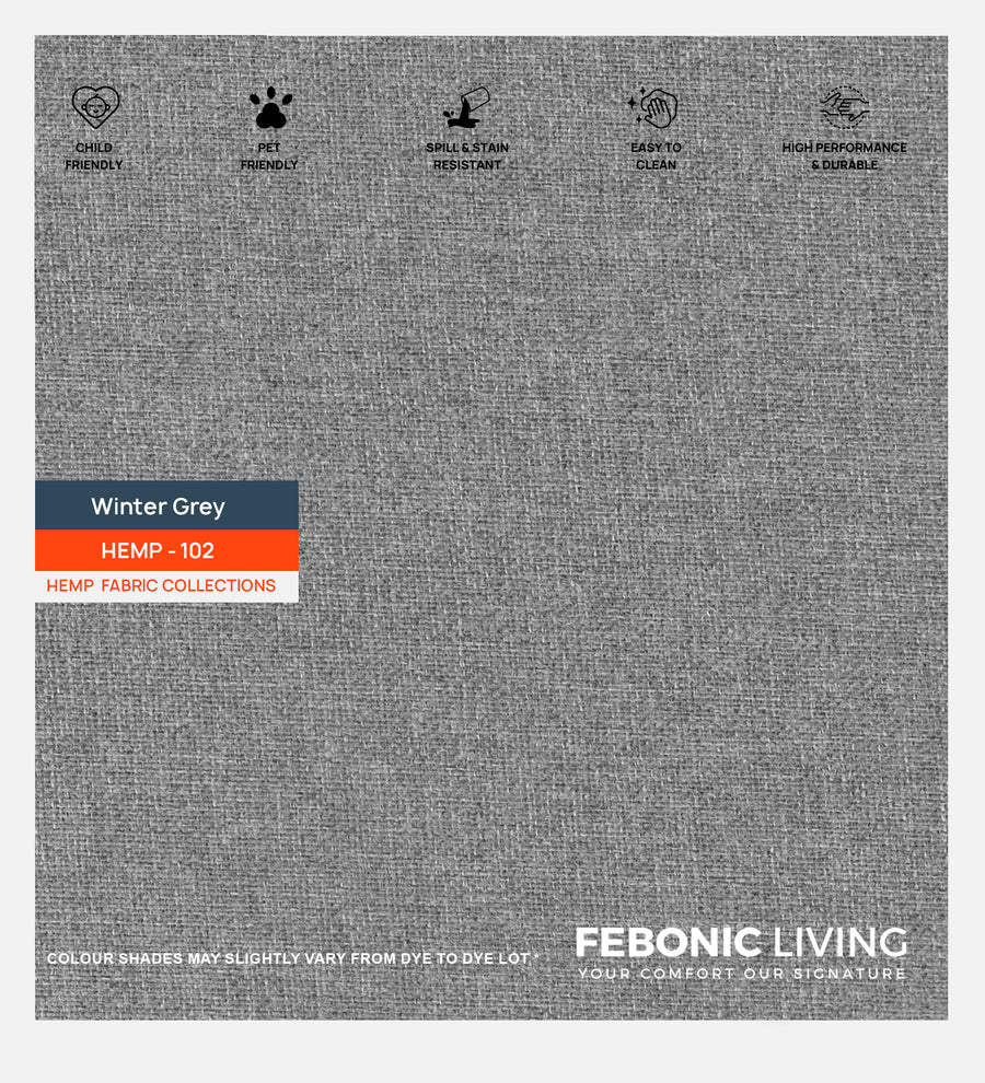 Polycotton Hemp Fabric Winter Grey 102 Code by Febonic Living