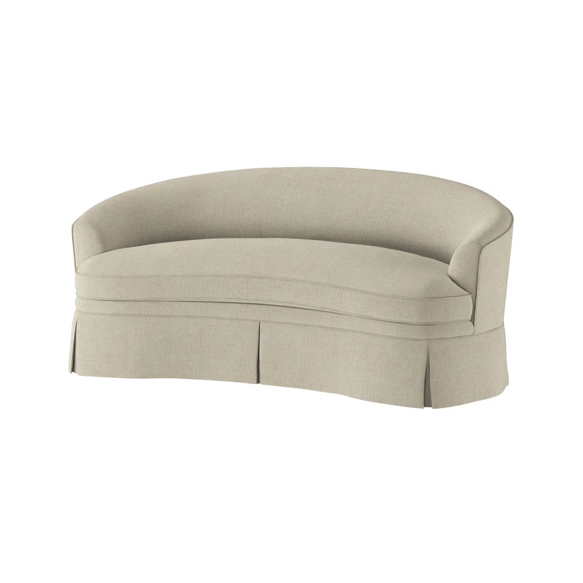 Quint Fabric 3 Seater Curved Sofa In Earth Beige Colour