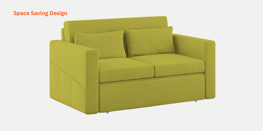 River Fabric 2 Seater Pull Out Sofa Cum Bed In Zed Black Colour - Febonic Living