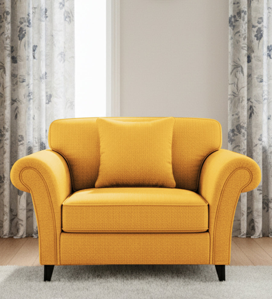 Rana  1 Seater Fabric Sofa - Bold Yellow by Febonic Living