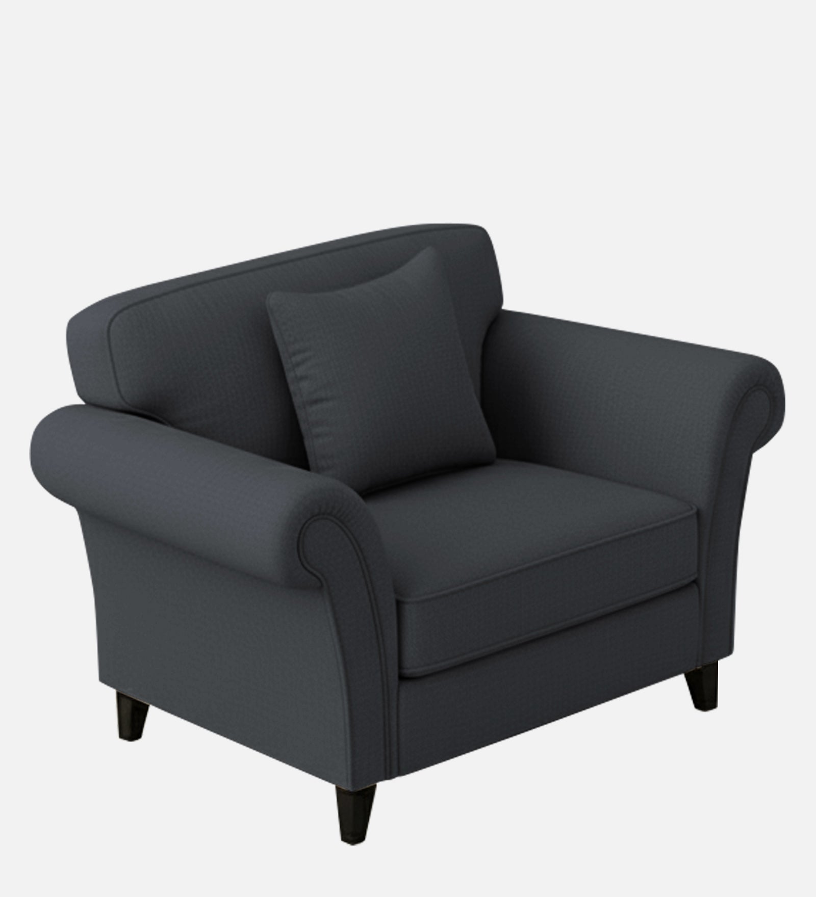 Rana Fabric 1 Seater Sofa In Charcoal Grey Colour - Febonic Living