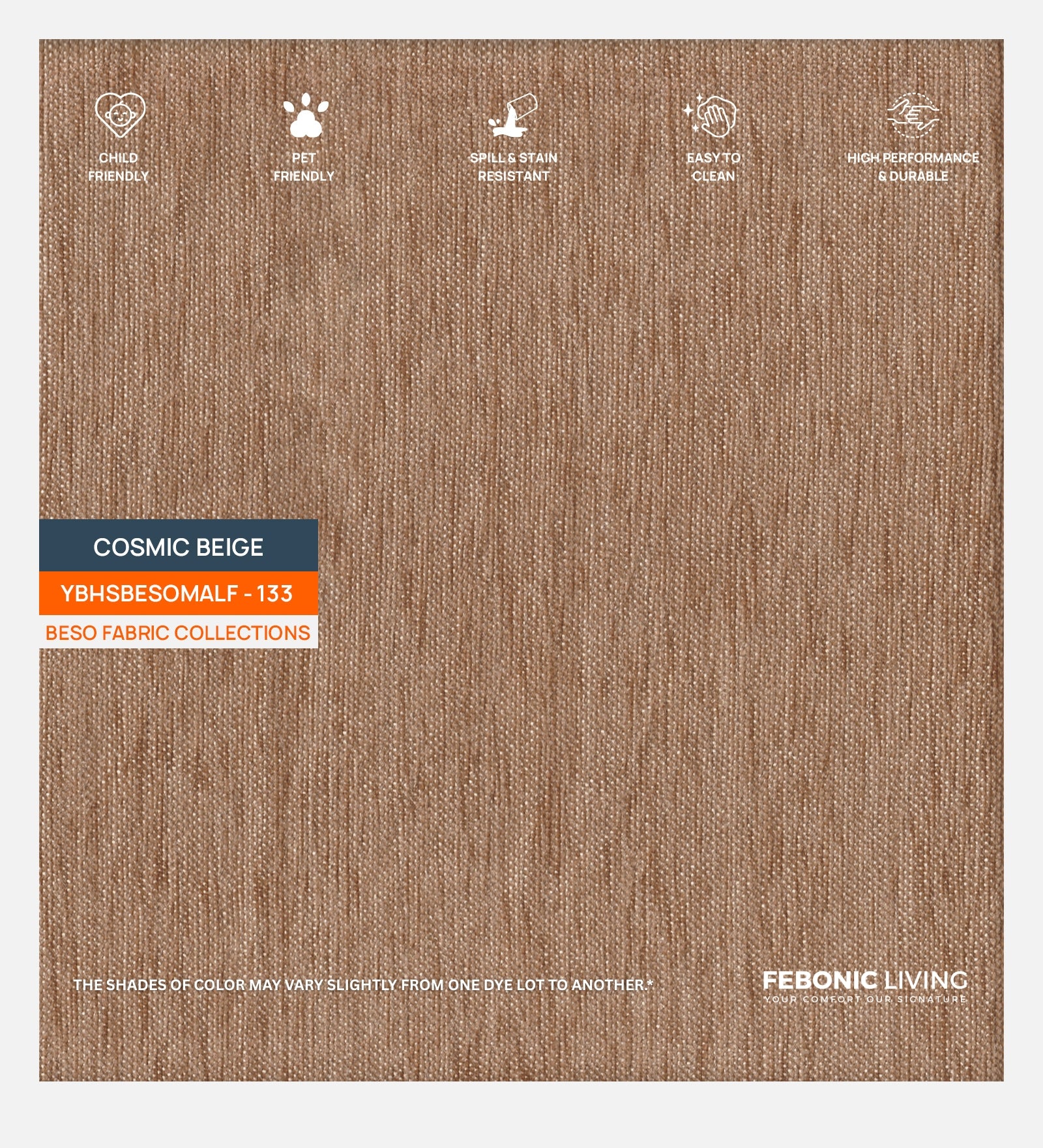 Rana Fabric 1 Seater Sofa In Cosmic Beige Colour - Febonic Living