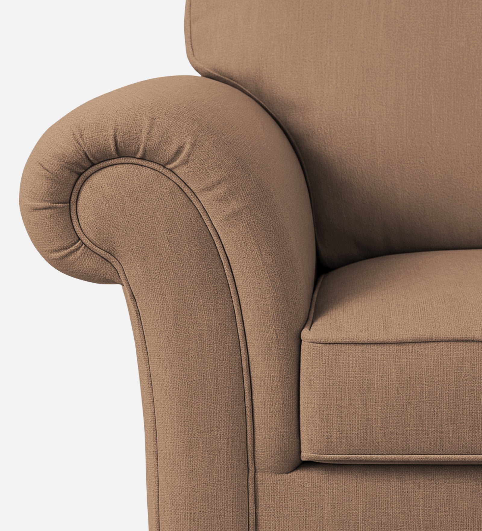 Rana Fabric 1 Seater Sofa In Cosmic Beige Colour - Febonic Living