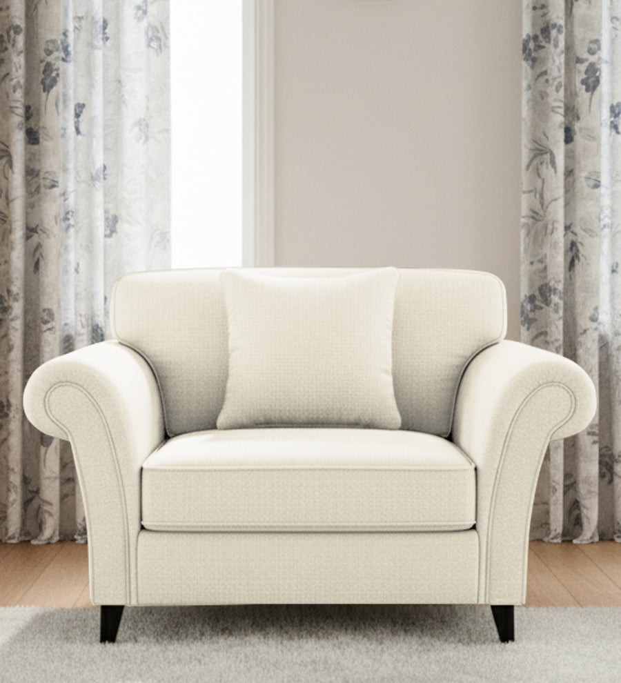 Rana  1 Seater Fabric Sofa - Ivory Cream by Febonic Living