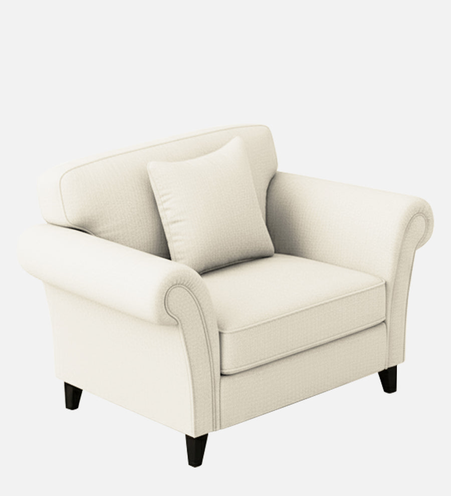 Rana Fabric 1 Seater Sofa In Ivory Cream Colour - Febonic Living