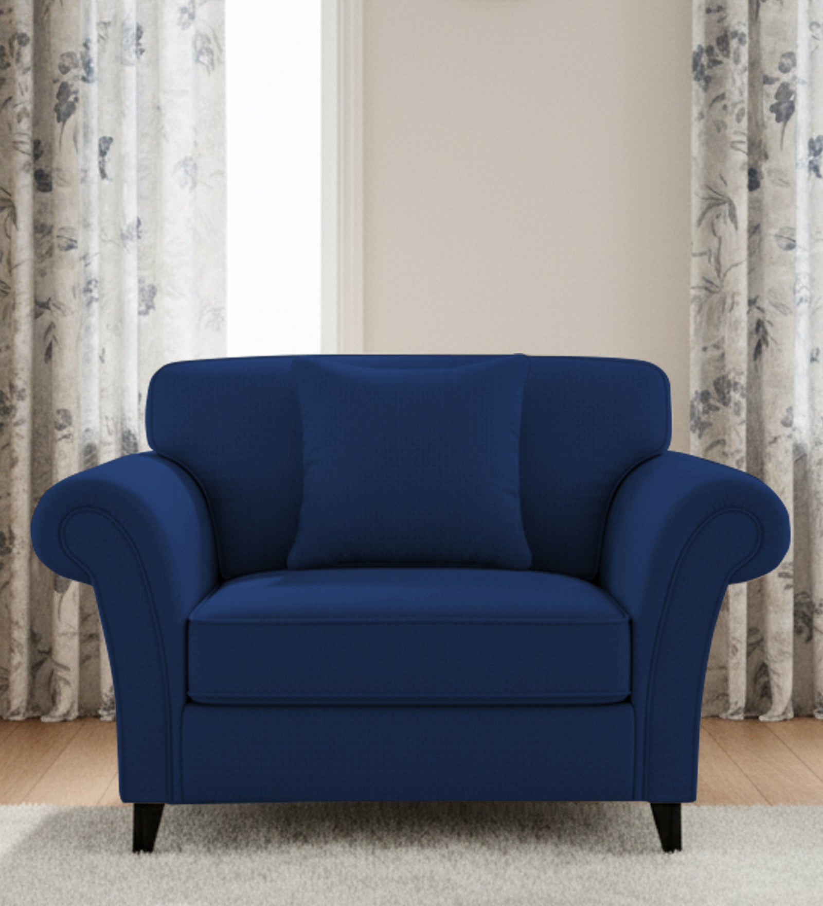Rana  1 Seater Fabric Sofa - Royal Blue by Febonic Living