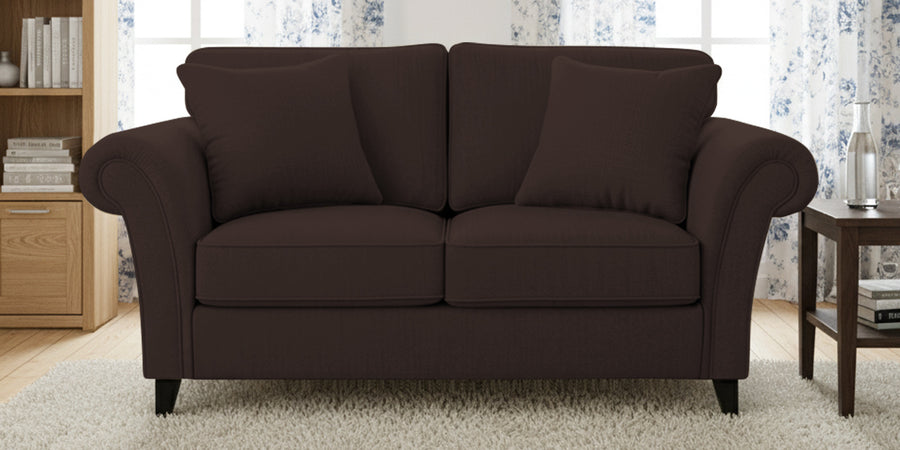 Rana Fabric 2 Seater Sofa In Coffee Brown Colour - Febonic Living
