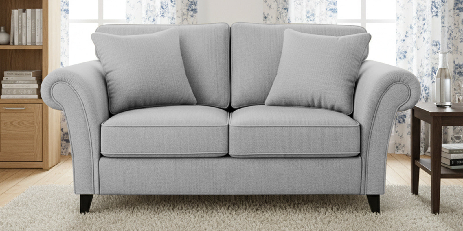Rana Fabric 2 Seater Sofa In Lit Grey Colour