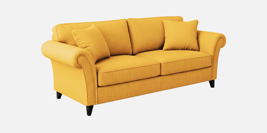Rana Fabric 3 Seater Sofa In Bold Yellow Colour - Febonic Living