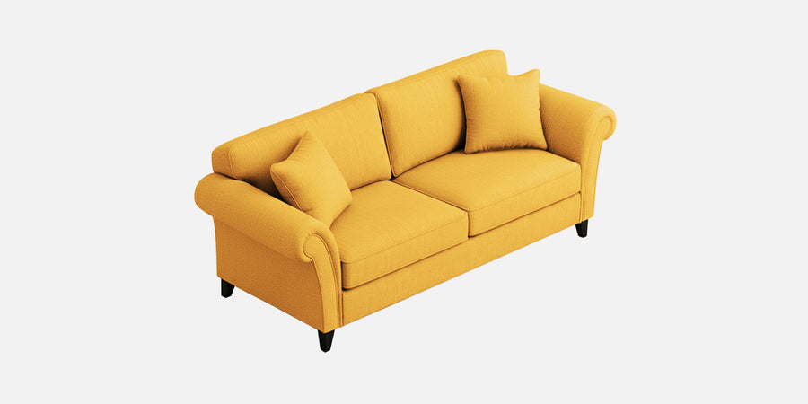 Rana Fabric 3 Seater Sofa In Bold Yellow Colour - Febonic Living