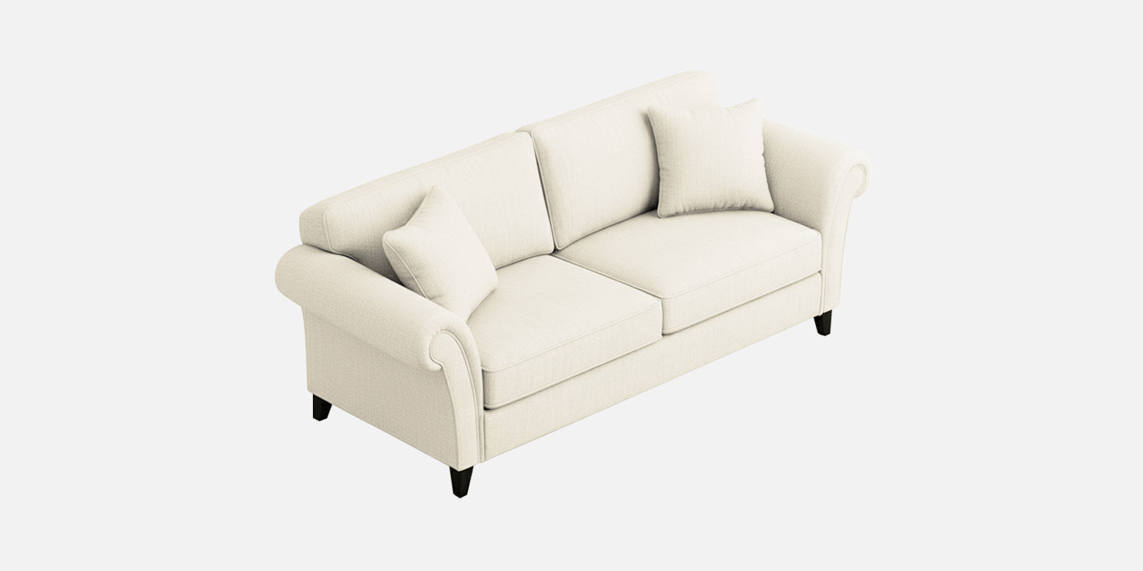 Rana Fabric 3 Seater Sofa In Ivory Cream Colour - Febonic Living