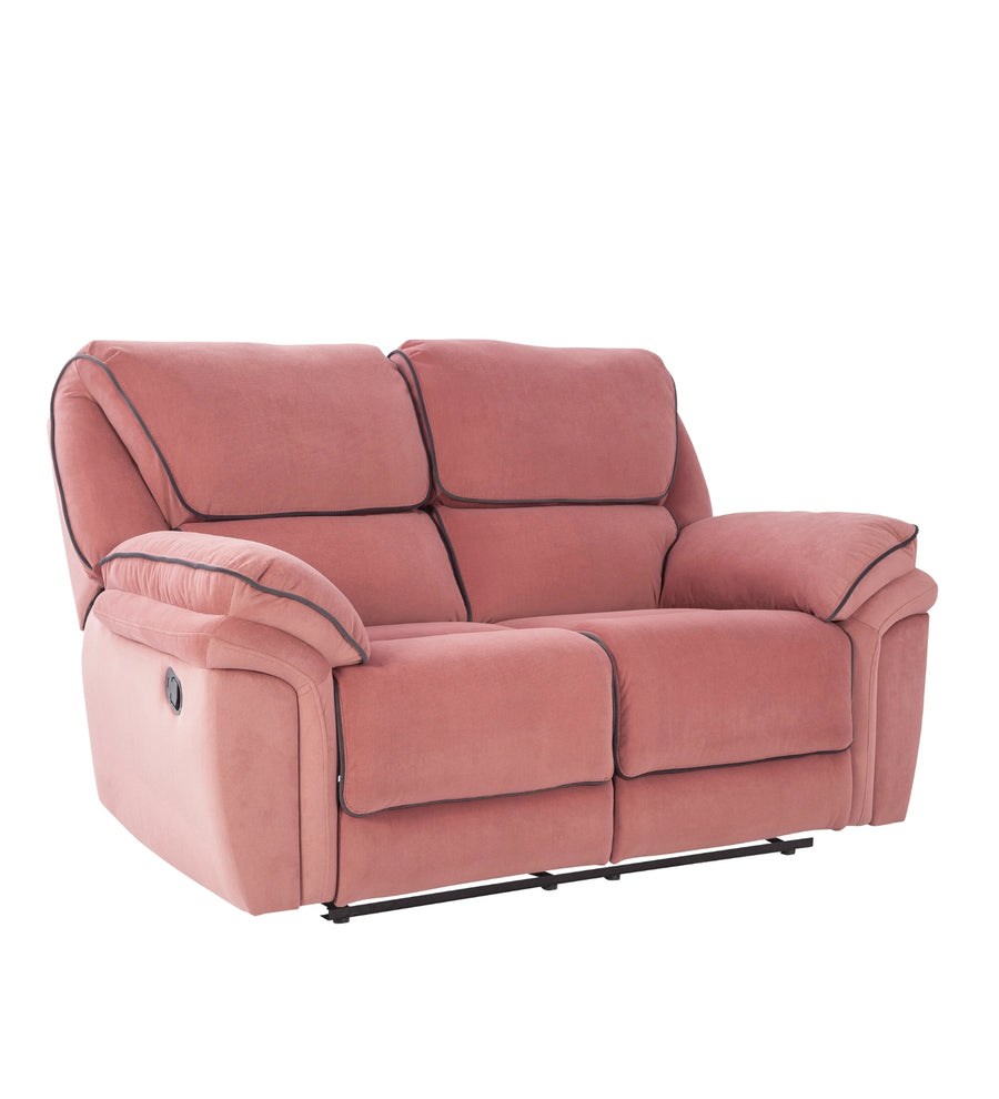 Regina 2 Seater Motorized Velvet Recliner - Blush Pink - Side View by Febonic Living