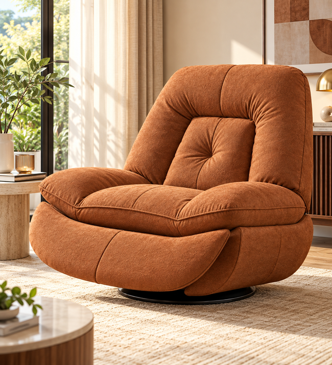 Reli Boucle Swivel Chair - Light Orange