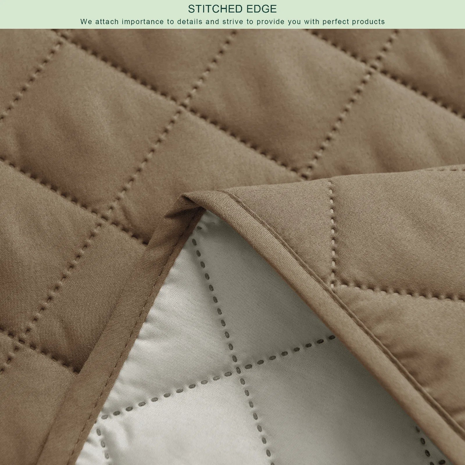 Bunny Velvet 1 Seater Quilted Sofa Cover in Peru Brown Colour - Febonic Living