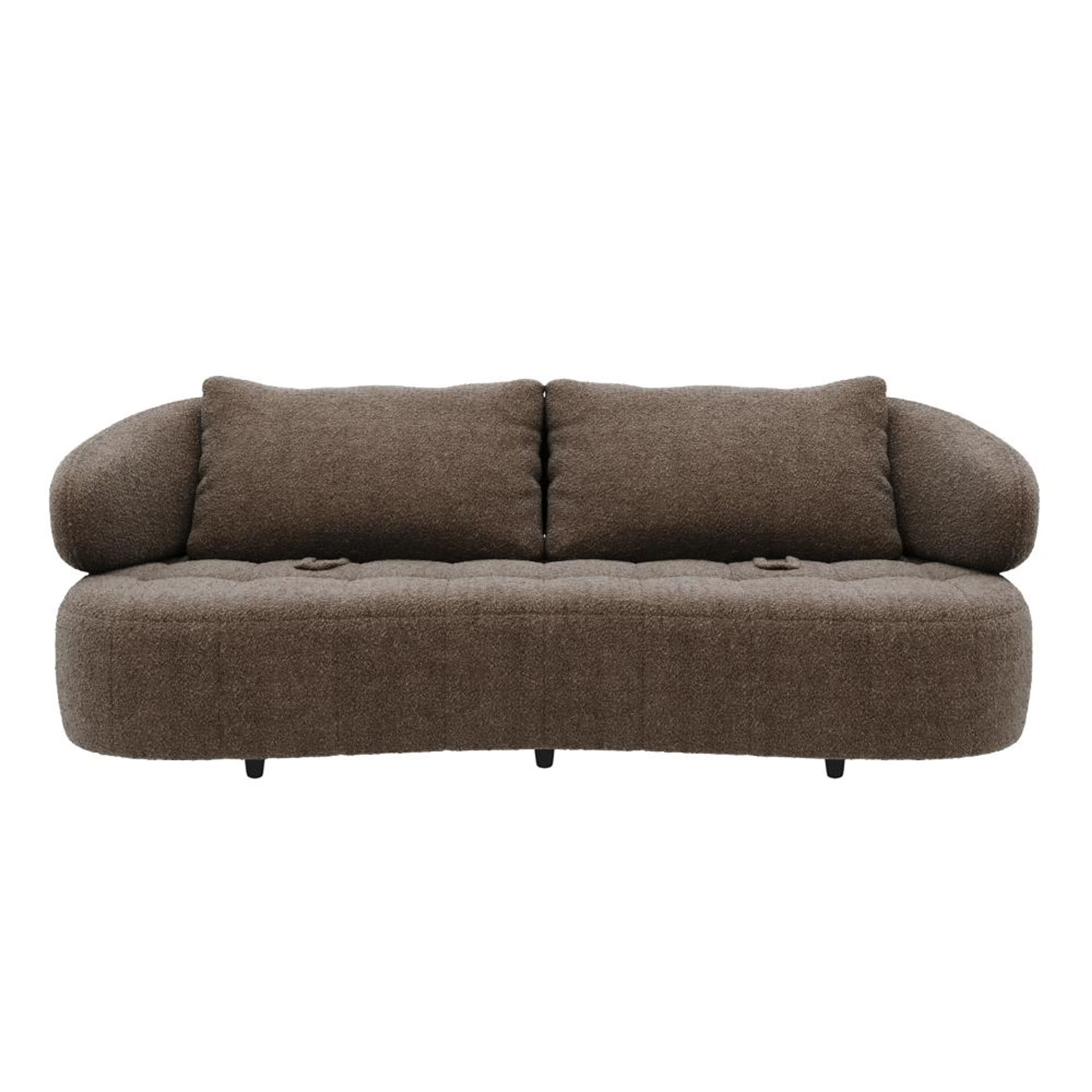 Rivo Boucle 3 Seater Sofa In Truffle Brown Colour - Febonic Living
