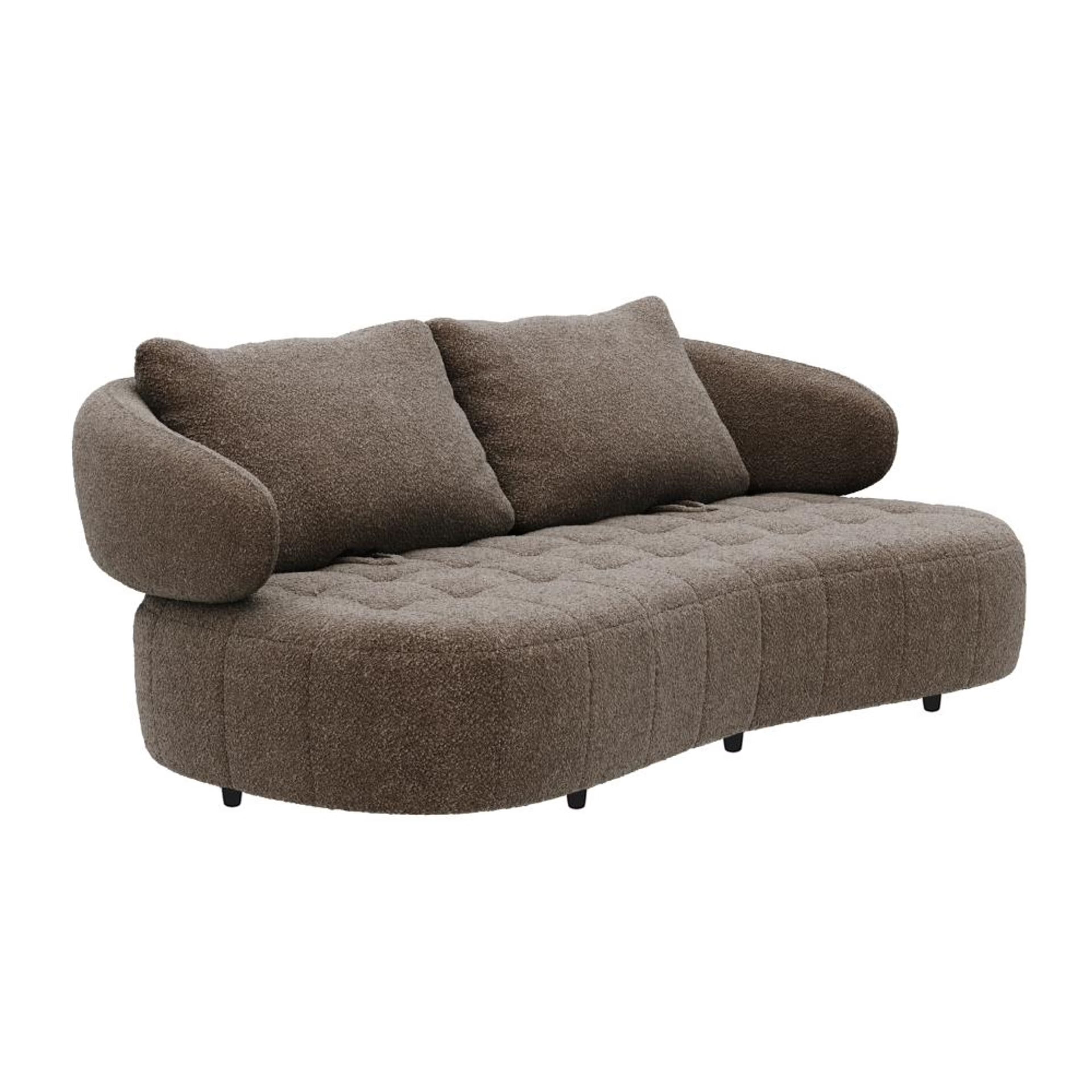 Rivo Boucle 3 Seater Sofa In Truffle Brown Colour - Febonic Living