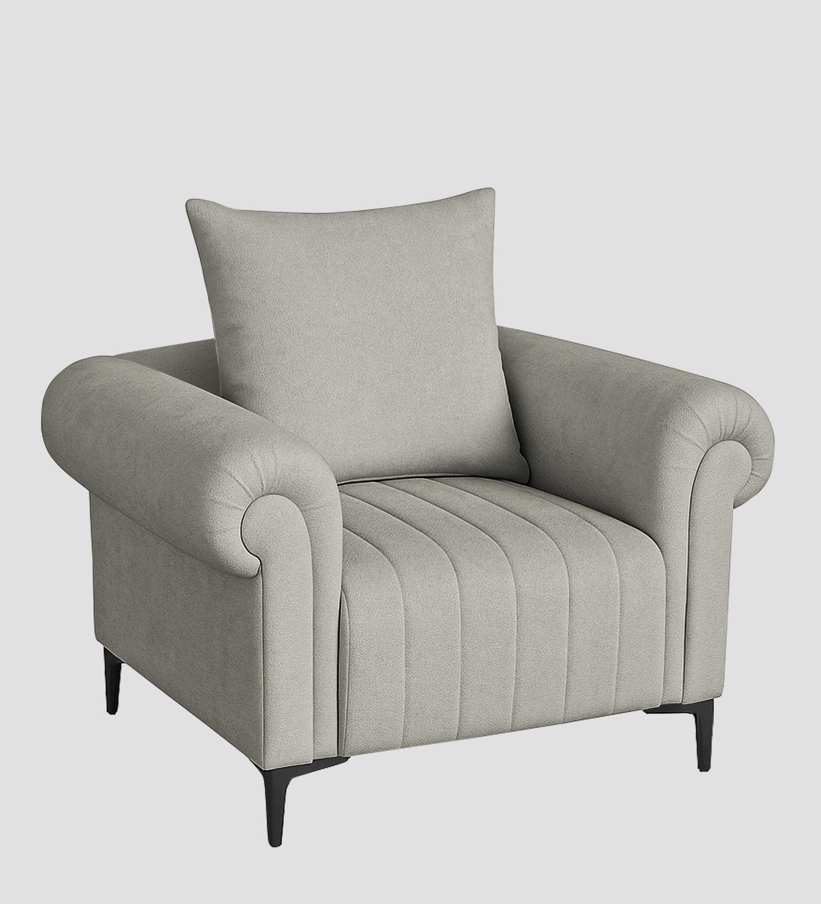 Rocar Fabric 1 Seater Sofa In Bone Beige Colour