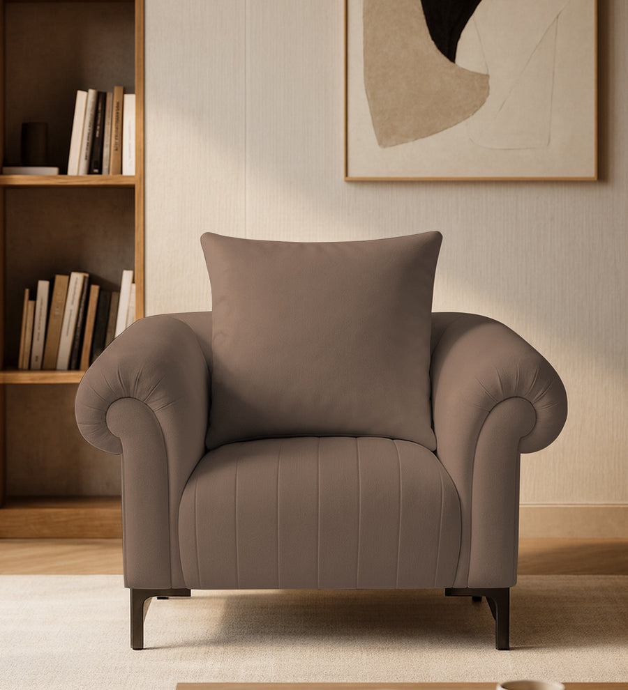 Rocar  1 Seater Fabric Sofa - Earthy Beige by Febonic Living