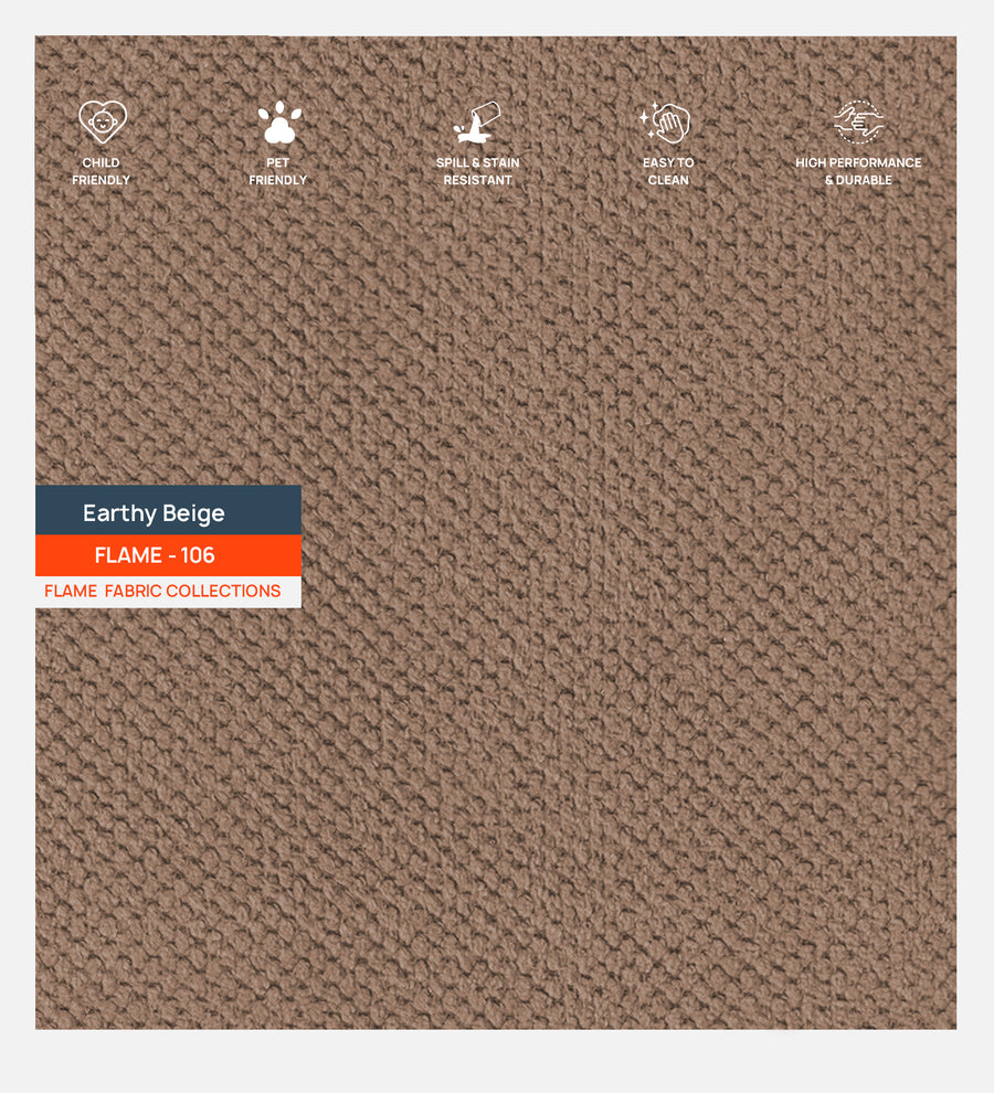 Rocar Fabric 1 Seater Sofa In Earthy Beige Colour - Febonic Living