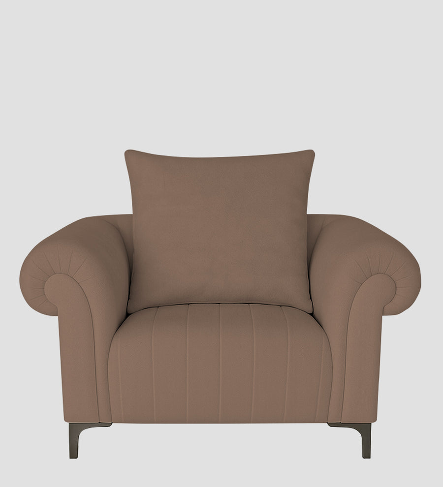 Rocar Fabric 1 Seater Sofa In Earthy Beige Colour - Febonic Living