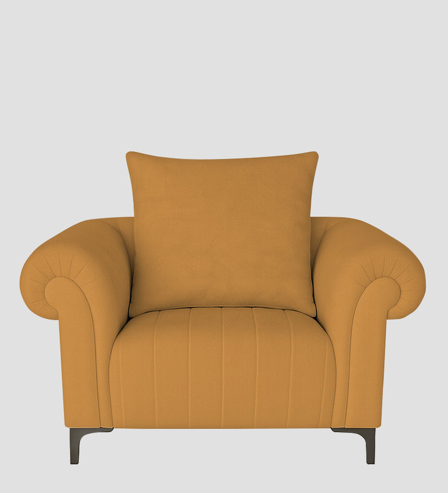 Rocar Fabric 1 Seater Sofa In Lime Yellow Colour - Febonic Living