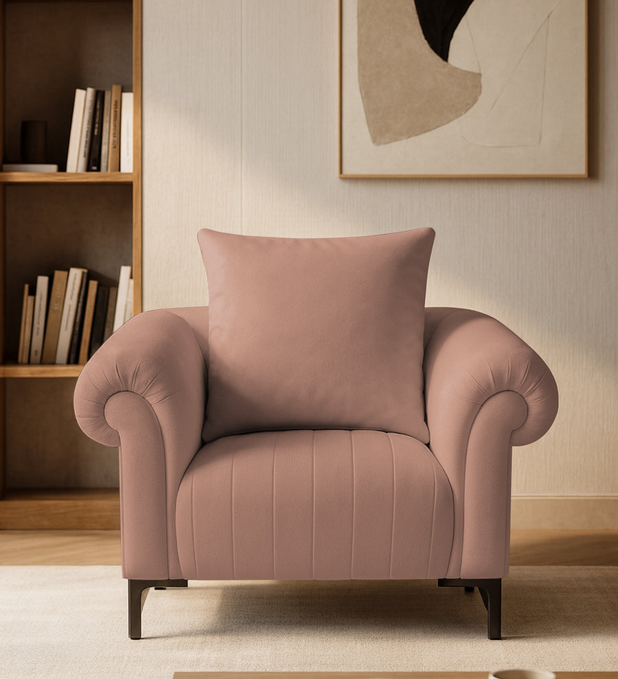 Rocar  1 Seater Fabric Sofa - Maple Pink by Febonic Living