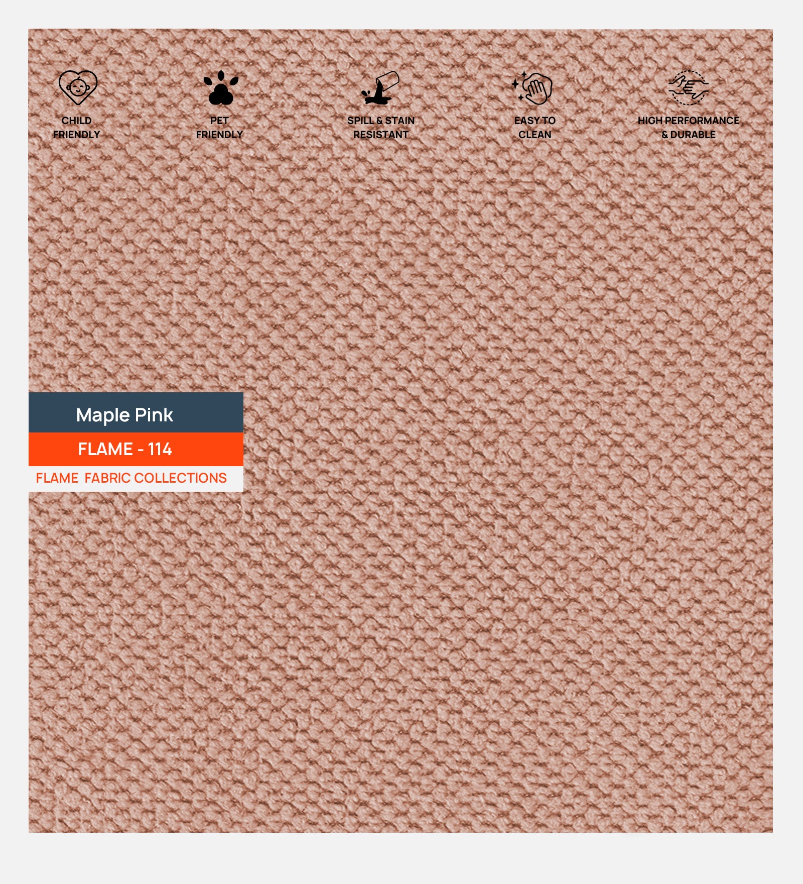 Rocar Fabric 1 Seater Sofa In Maple Pink Colour