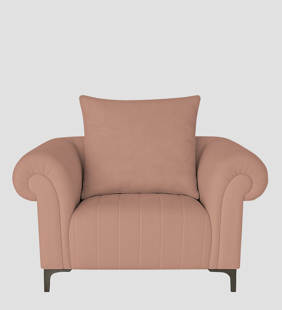 Rocar Fabric 1 Seater Sofa In Maple Pink Colour - Febonic Living