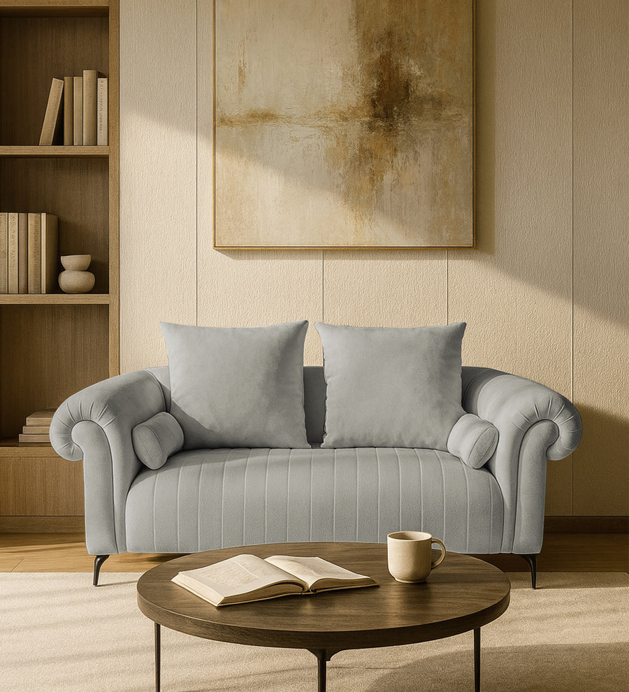 Rocar  2 Seater Fabric Sofa - Bone Beige by Febonic Living
