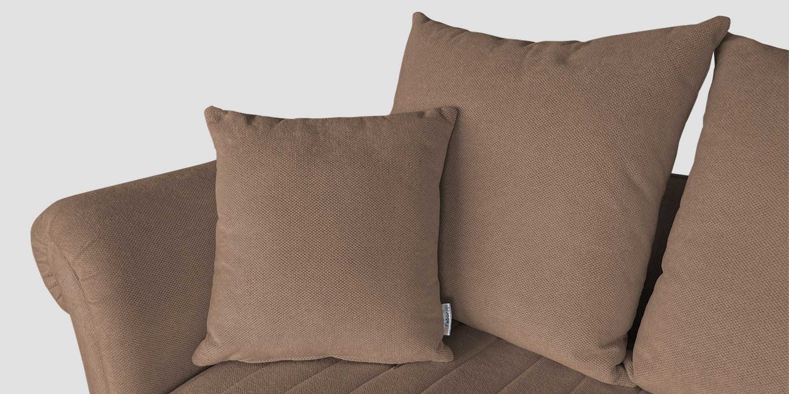 Rocar Fabric 2 Seater Sofa In Earthy Beige Colour