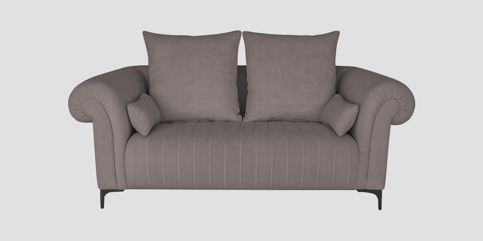 Rocar Fabric 2 Seater Sofa In Silk Grey Colour