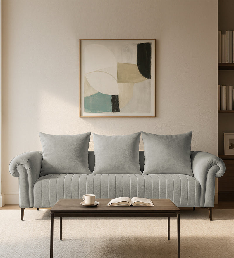 Rocar 3 Seater Fabric Sofa - Bone Beige