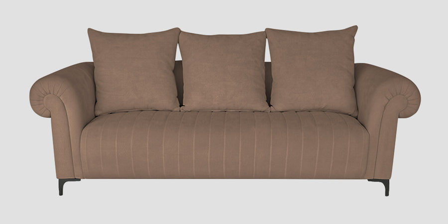 Rocar Fabric 3 Seater Sofa In Earthy Beige Colour - Febonic Living