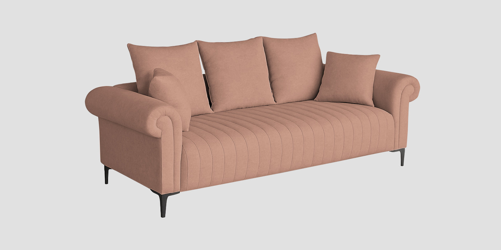 Rocar Fabric 3 Seater Sofa In Maple Pink Colour