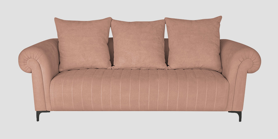 Rocar Fabric 3 Seater Sofa In Maple Pink Colour - Febonic Living