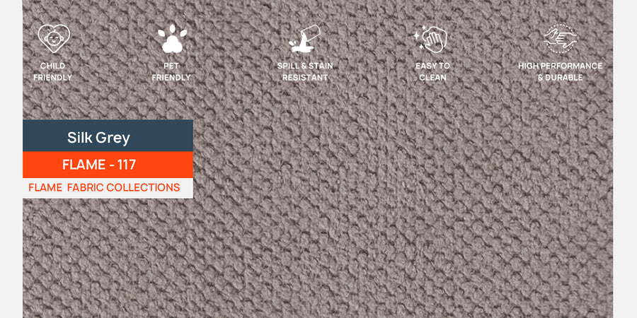 Rocar Fabric 3 Seater Sofa In Silk Grey Colour - Febonic Living