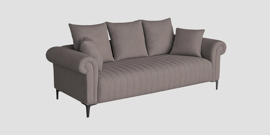 Rocar Fabric 3 Seater Sofa In Silk Grey Colour - Febonic Living