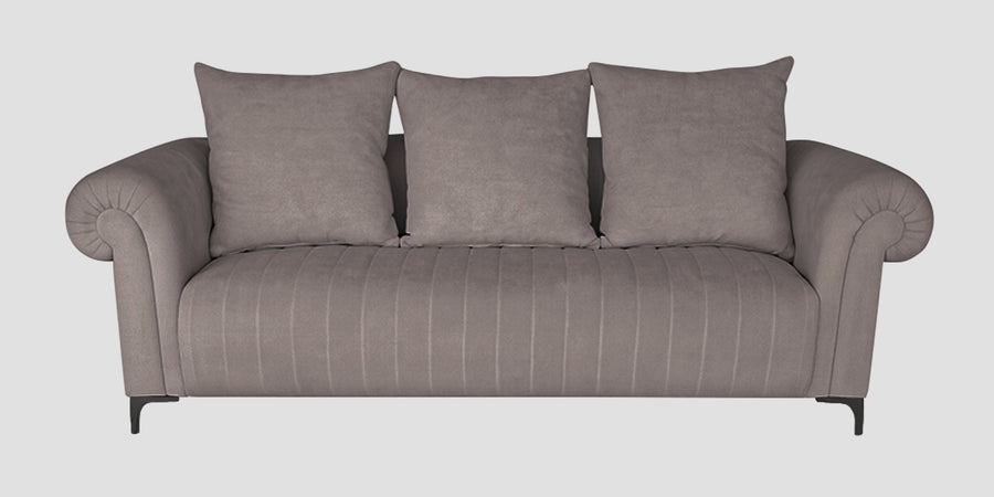 Rocar Fabric 3 Seater Sofa In Silk Grey Colour - Febonic Living