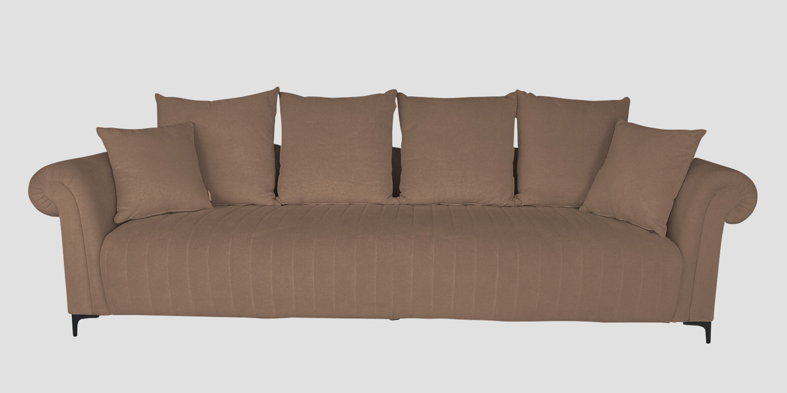 Rocar Fabric 4 Seater Sofa In Earthy Beige Colour