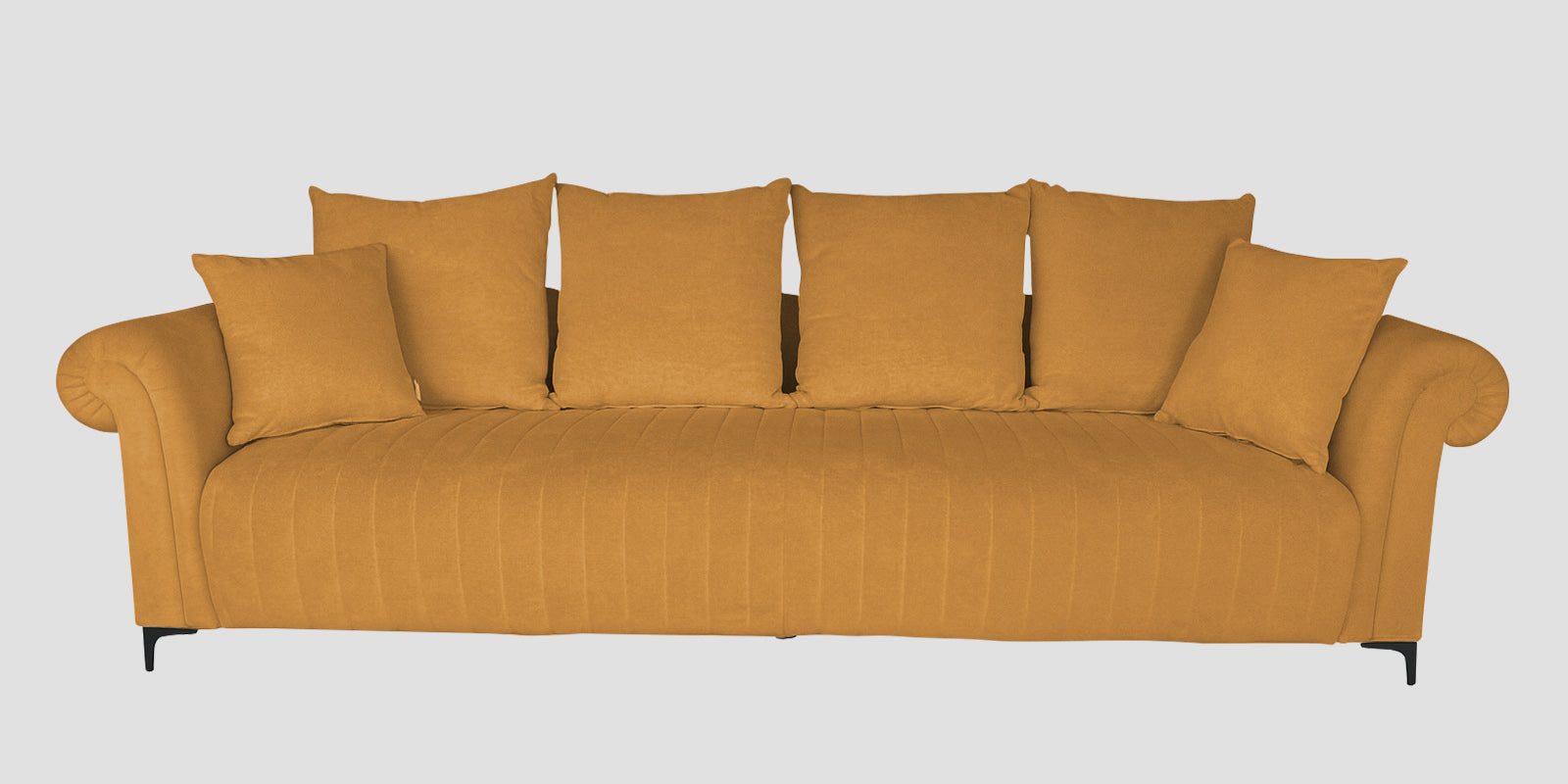 Rocar Fabric 4 Seater Sofa In Lime Yellow Colour