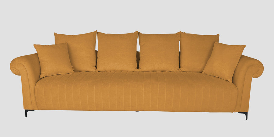 Rocar Fabric 4 Seater Sofa In Lime Yellow Colour - Febonic Living
