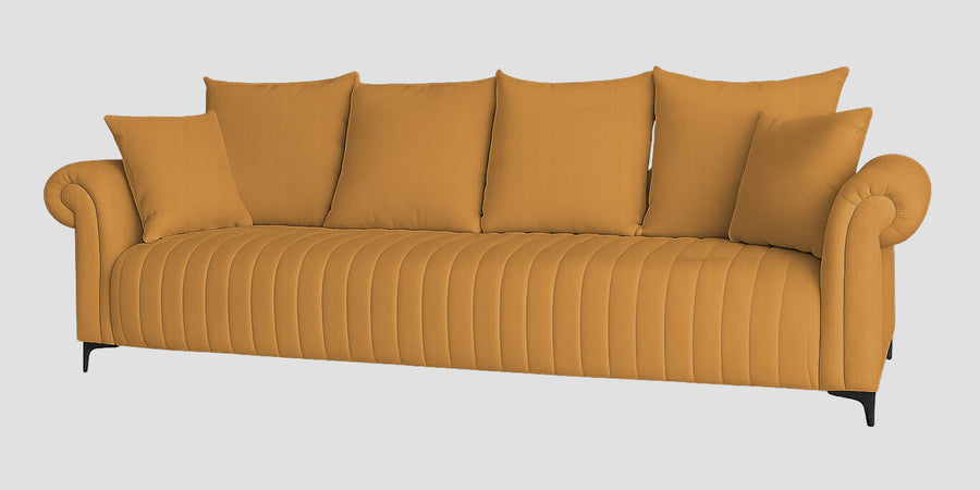 Rocar Fabric 4 Seater Sofa In Lime Yellow Colour - Febonic Living