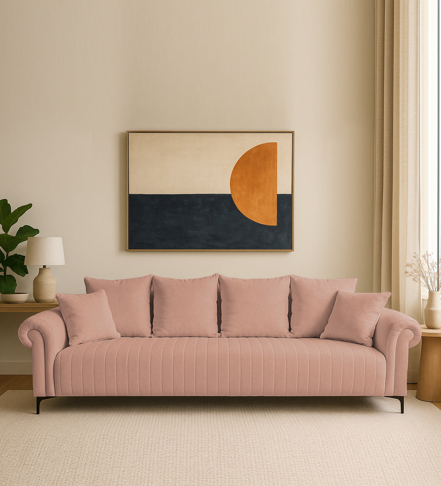 Rocar  4 Seater Fabric Sofa - Maple Pink by Febonic Living