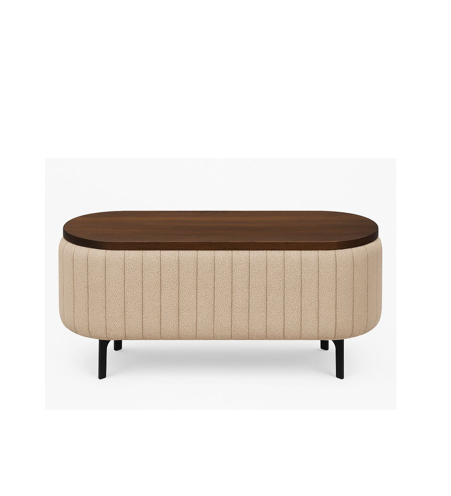 Rocar Teak Wood Coffee Table In Provincial Teak Finish-Clear View by Febonic Living