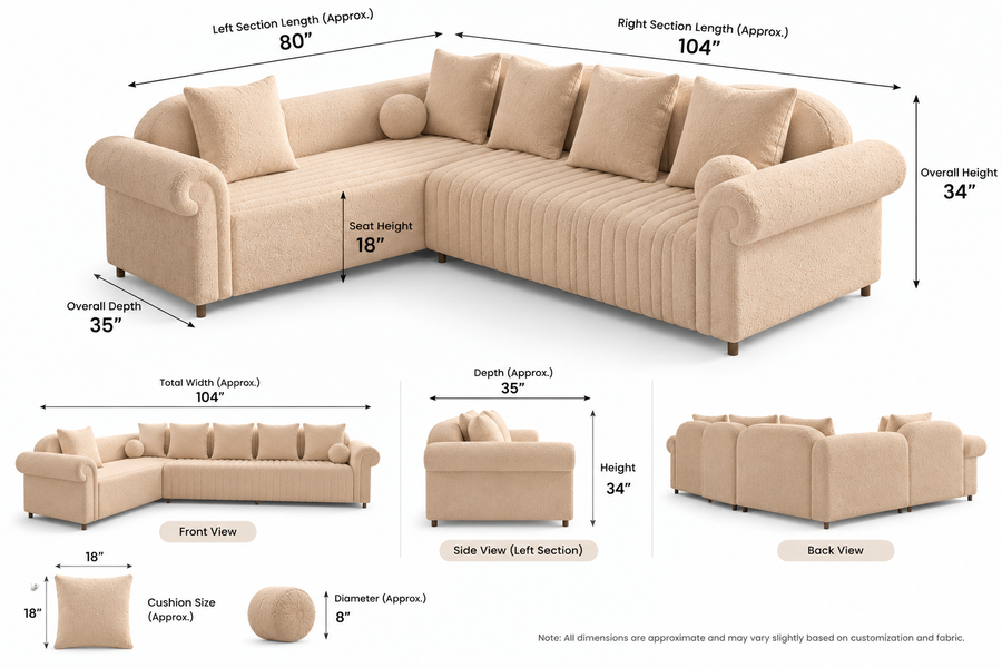 Rocar Signature Corner Sofa - Butter Beige