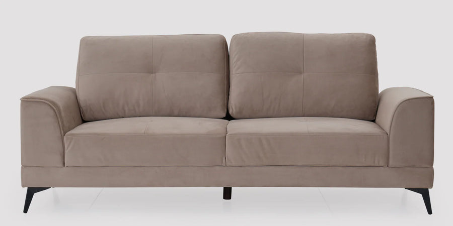 Roha Velvet 3 Seater Sofa In Mocha Mouse Colour - Febonic Living