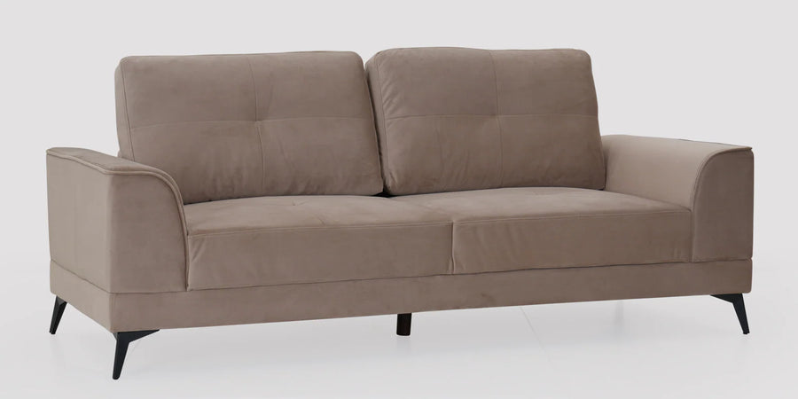 Roha Velvet 3 Seater Sofa In Mocha Mouse Colour - Febonic Living